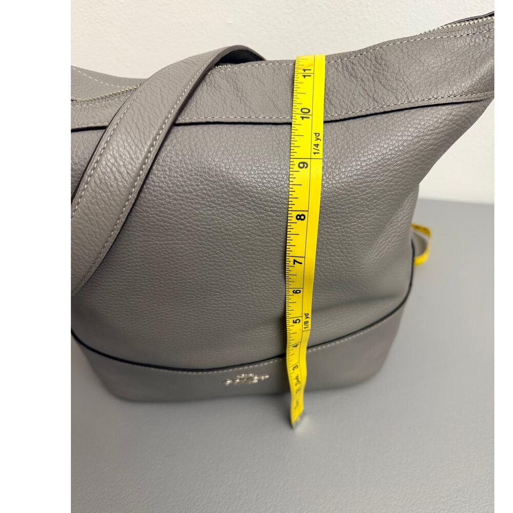 Coach Paxton Duffle Crossbody Gray Pebbled Leather Shoulder Bag EUC - Picture 4 of 8